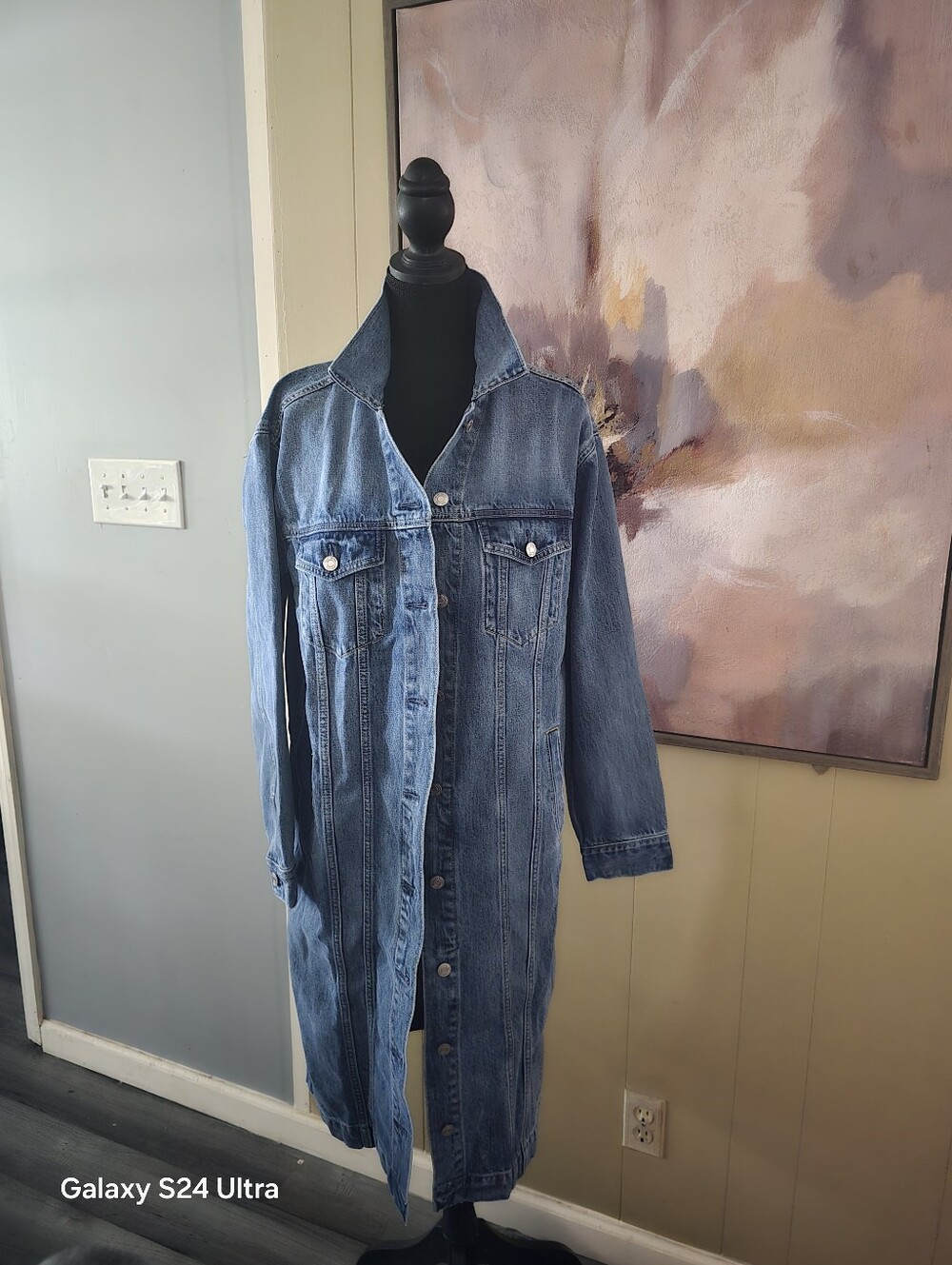 GAP Long Blue Denim Jacket